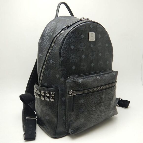 MCM Stark Visetos Black Leather Backpack Bag (Pre-Owned) - Picture 10 of 10